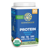 Sunwarrior Warrior Blend envase frontal mostrando marca y tamaño, facilita elección informada