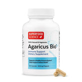 Superfood Science agaricus bio envase frontal mostrando sello USDA y beneficio de pureza