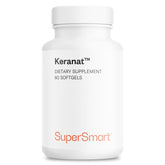 Supersmart Keranat frente del envase mostrando el diseño y cantidad de softgels, claridad visual