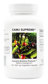 Supreme Nutrition frasco delantero mostrando etiqueta clara y beneficios