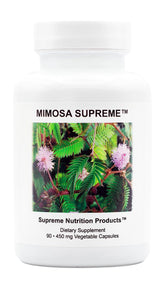 Supreme Nutrition frasco frontal de Mimosa Supreme, presentación clara y sin rellenos