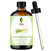 SVA ORGANICS frasco ámbar de lemongrass mostrando la presentación y uso práctico