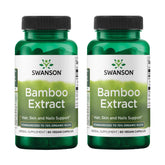Swanson frasco frontal de Bamboo Extract mostrando 60 cápsulas y marca clara