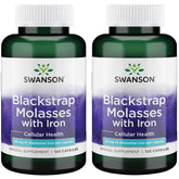Swanson frasco frontal de Blackstrap Molasses mostrando presentación y cantidad