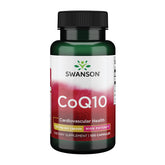 Swanson frasco frontal de CoQ10 120 mg mostrando etiqueta clara y beneficio de confianza