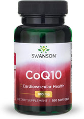 Swanson CoQ10 frente del empaque mostrando etiqueta y cantidad