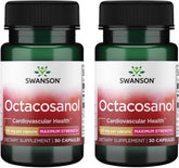 Swanson frasco frontal de Octacosanol 20 mg, envase claro y seguro
