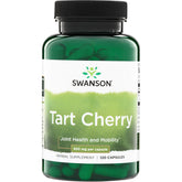 Swanson tarro frontal con cápsulas Tart Cherry, apoyo articular visible