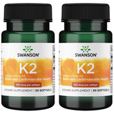 Swanson frontal del paquete K2 mostrando el envase y beneficios