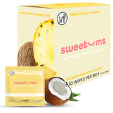Sweetums vista frontal del sobre individual mostrando diseño y practicidad
