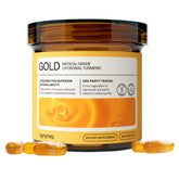 Synchro Gold frasco frontal mostrando diseño y 60 cápsulas, claridad de producto
