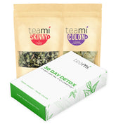 Teami pack 30 días frontal mostrando cajas y etiquetas, claridad y orden