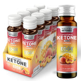Tecton Ketones frente del empaque mostrando 8 shots, conveniencia portable