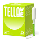 Tellove empaque frontal mostrando 32 tampones y beneficios para comodidad