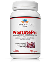 Teraputics ProstatePro frontal del envase mostrando dosis y diseño atractivo