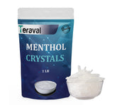 Teraval paquete frontal de cristales de mentol mostrando presentación y frescura