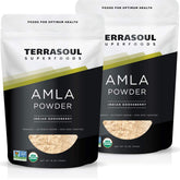 Terrasoul Superfoods amla paquete delantero mostrando presentación y beneficios