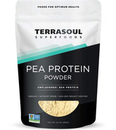 Terrasoul Superfoods empaque frontal mostrando 1.5 lb y origen europeo, ventaja de pureza