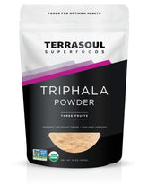 Terrasoul Superfoods envase frontal de Triphala muestra presentación y dosis