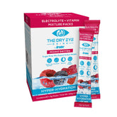 The Dry Eye Drink empaque frontal mostrando sticks y beneficios para hidratación