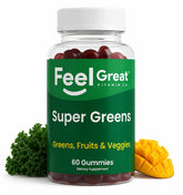 The Feel Great Vitamin Company frasco frontal mostrando gominolas y beneficio práctico