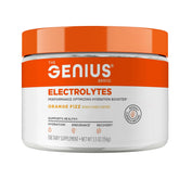 The Genius Brand envase frontal con sabor Orange Fizz y ventaja de hidratación clara