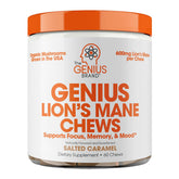 The Genius Brand frasco frontal mostrando 60 gomitas, beneficio conveniencia