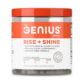 The Genius Brand envase frontal mostrando fórmula sin cafeína y claridad