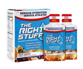 The Right Stuff empaque frontal mostrando sobres y marca, ideal para transporte