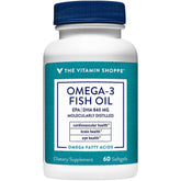 The Vitamin Shoppe frasco frontal mostrando 60 softgels y conveniencia diaria