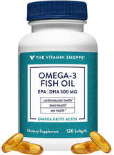 The Vitamin Shoppe frasco frontal mostrando 120 softgels y etiqueta clara