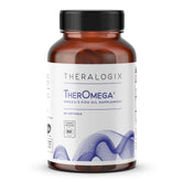 Theralogix TherOmega frente del empaque mostrando beneficios y certificación NSF