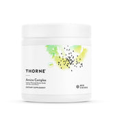 THORNE envase frontal Amino Complex sabor limón, fácil identificación y confianza