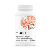 THORNE frasco frontal de Quercetin Complex mostrando diseño y tamaño, confianza de marca
