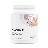 THORNE envase frontal de MediClear Plus mostrando el diseño y cantidad de porciones