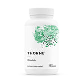 Thorne Rhodiola vista frontal del envase mostrando la presentación y beneficio calmante