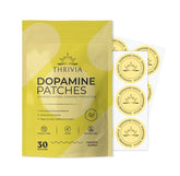Thrivia paquete frontal mostrando 30 parches y beneficio de conveniencia
