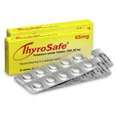 THYROSAFE paquete frontal mostrando protección y almacenamiento seguro