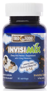 Tired Teddies envase frontal mostrando 90 servicios y uso familiar