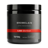 Toniiq envase frontal mostrando bromelina de alta potencia y facilidad de uso