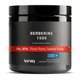 Toniiq frasco frontal de Berberine HCl mostrando diseño y cantidad