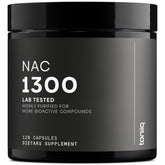 Toniiq envase frontal NAC 1300 mg mostrando etiqueta clara y beneficio de alta concentración