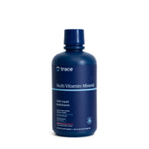 Trace Minerals botella frontal mostrando etiqueta y volumen 32 oz, beneficio de dosificación clara