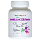 TRANSFORMATION empaque frontal mostrando tabletas masticables y beneficios digestivos