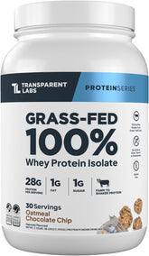 Transparent Labs frente del tarro con envoltorio claro y sabor oatmeal chocolate chip