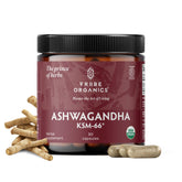 TRIBE ORGANICS envase frontal mostrando cápsulas y beneficio de pureza orgánica