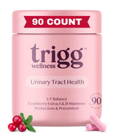 Trigg frasco frontal con etiqueta clara y beneficio para salud urinaria