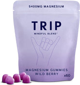 TRIP paquete frontal mostrando 60 gomitas, conveniente para llevar