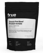 True Nutrition frente del envase mostrando sabor vainilla y beneficio proteína limpia
