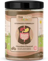 TruHeight envase frontal chocolate mostrando composición y beneficios